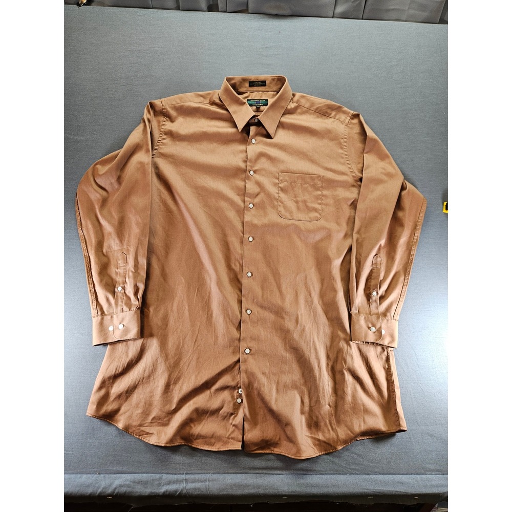 Alexander Julian Colours Mens 2XLT Sateen Dress Shirt Bronze Copper Long Sleeve